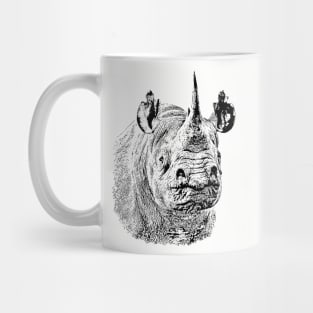 Endangered Black Rhino Portrait | African Wildlife Mug